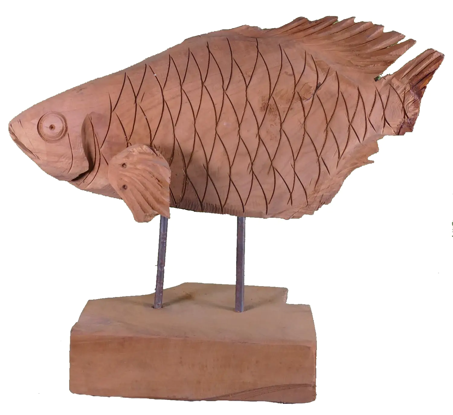  Product image 2 of the product “Carved tilapia wood on stand ”